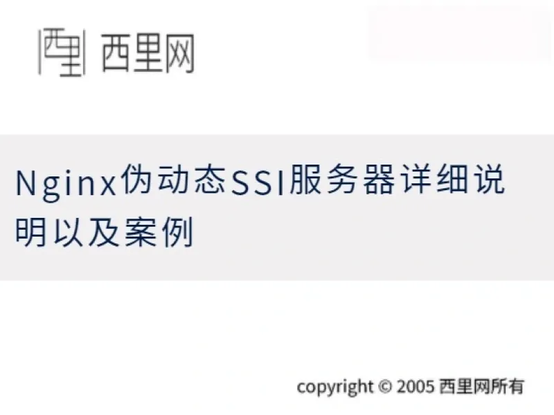 Nginx伪动态SSI服务器详细说明以及案例