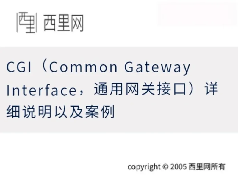 CGI（Common Gateway Interface，通用网关接口）详细说明以及案例