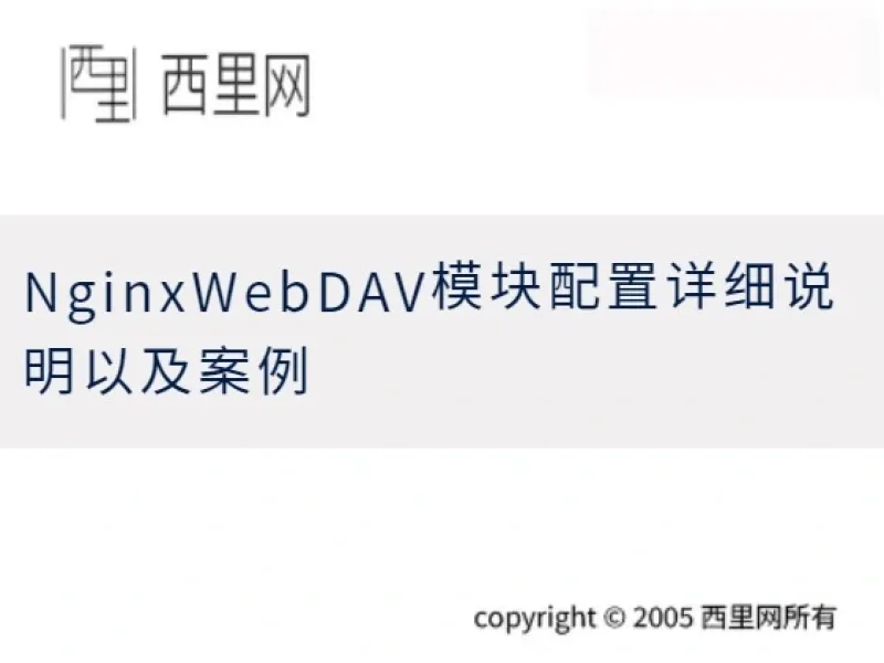 NginxWebDAV模块配置详细说明以及案例
