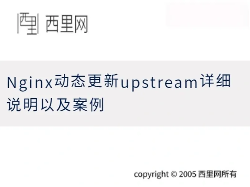 Nginx动态更新upstream详细说明以及案例