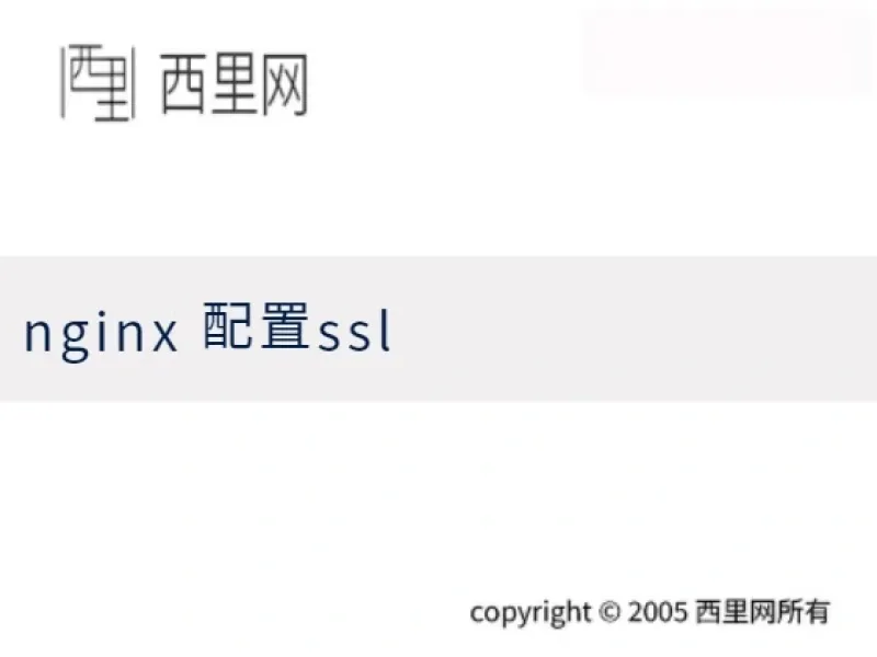nginx 配置ssl