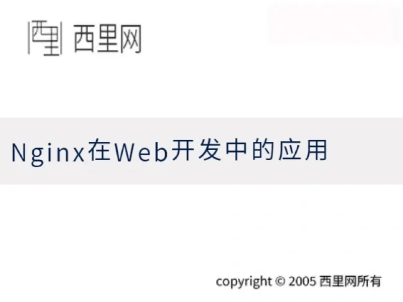 Nginx在Web开发中的应用