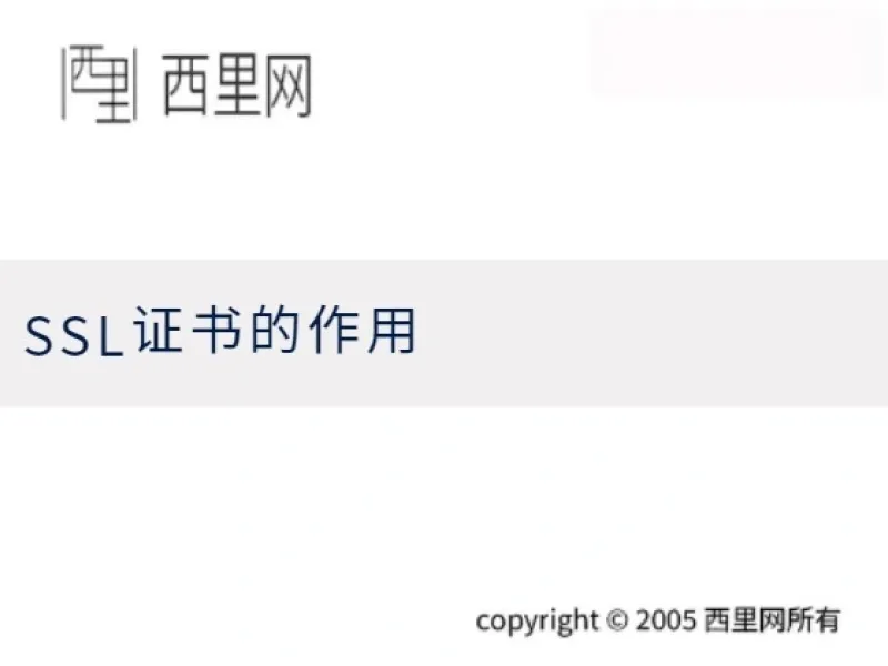 SSL证书的作用