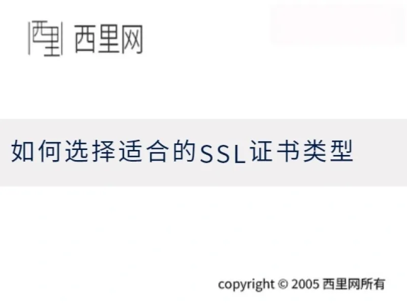 如何选择适合的SSL证书类型