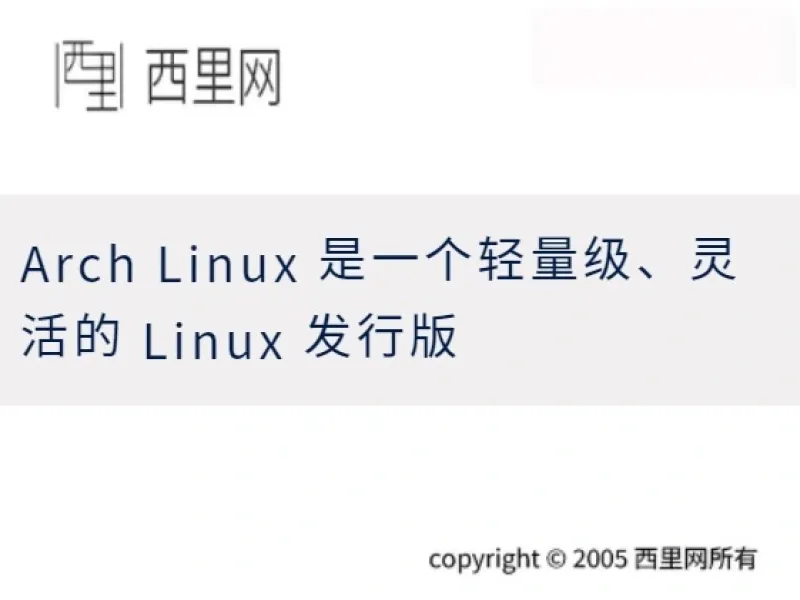 Arch Linux 是一个轻量级、灵活的 Linux 发行版